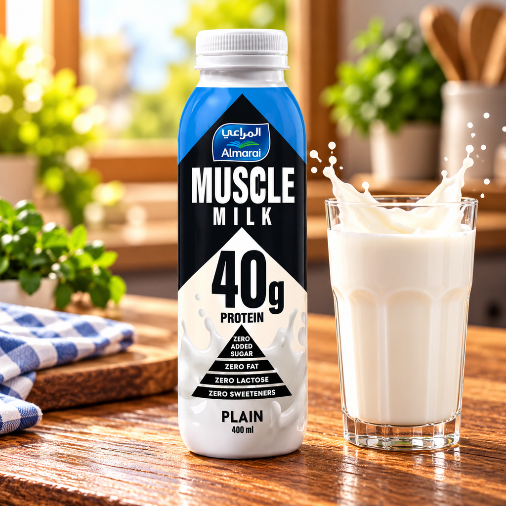 Almarai Muscle Milk Plain 400ml bottle with 40g protein In Pakistan