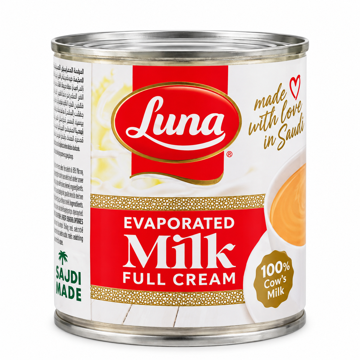 Luna Evaporated Milk Full Cream – Saudi Made 100% Cow's Milk