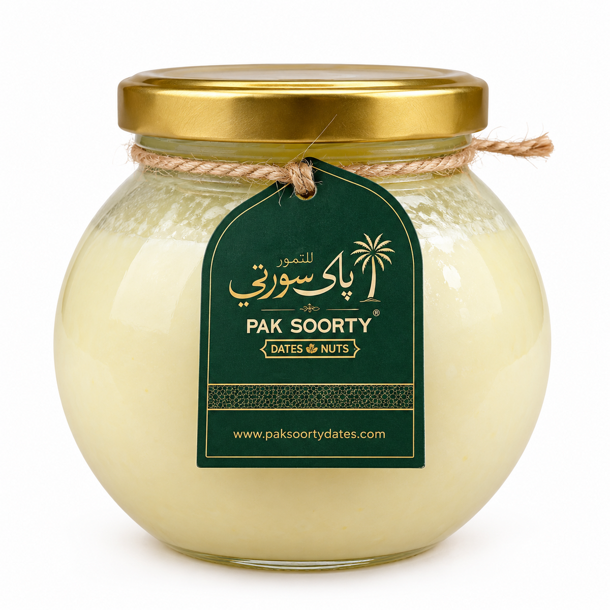 Pak Soorty Pure Desi Buffalo Ghee in premium glass jar