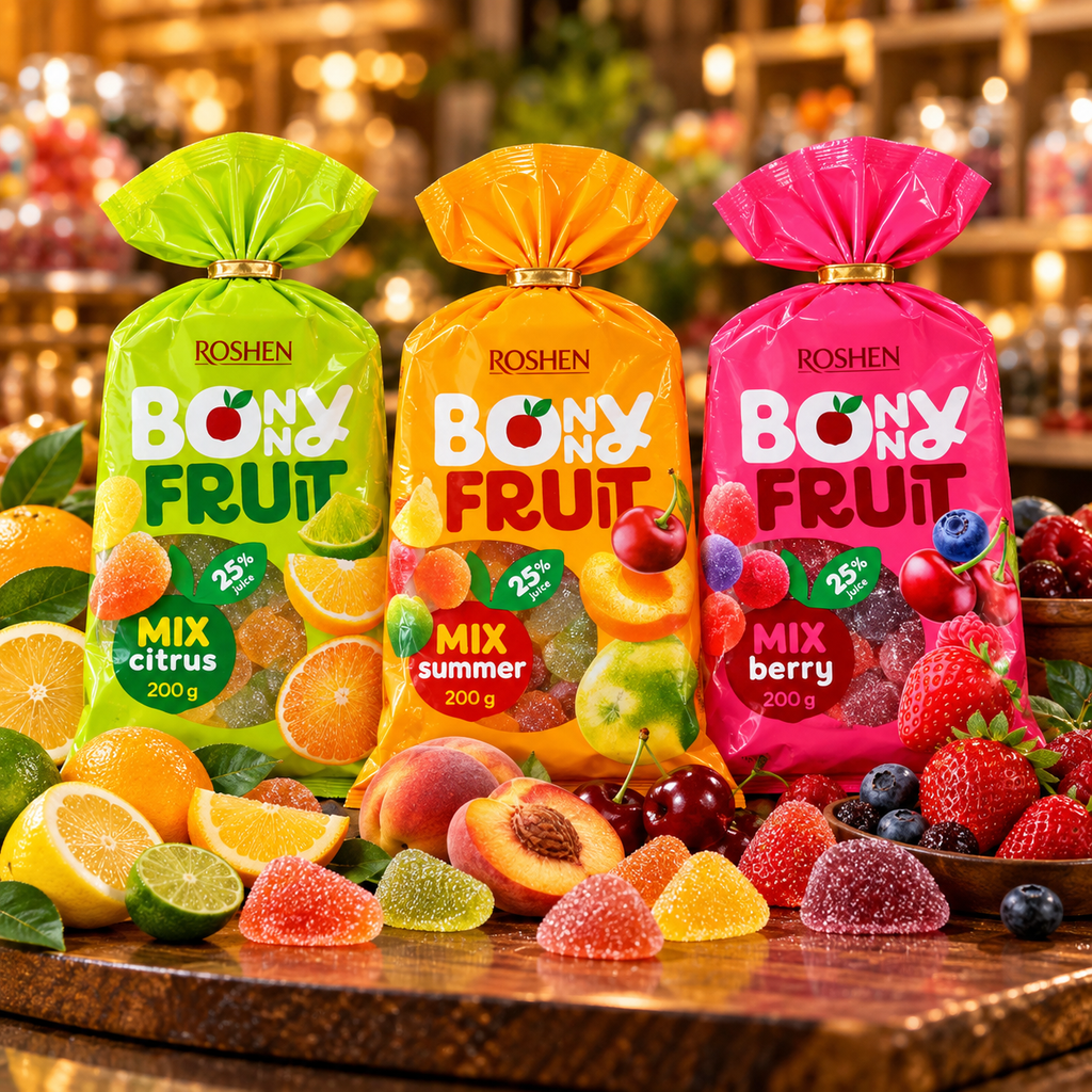 Roshen Bonny Fruit Jelly  Mix Citrus Mix Summer Mix Berry In Pakistan