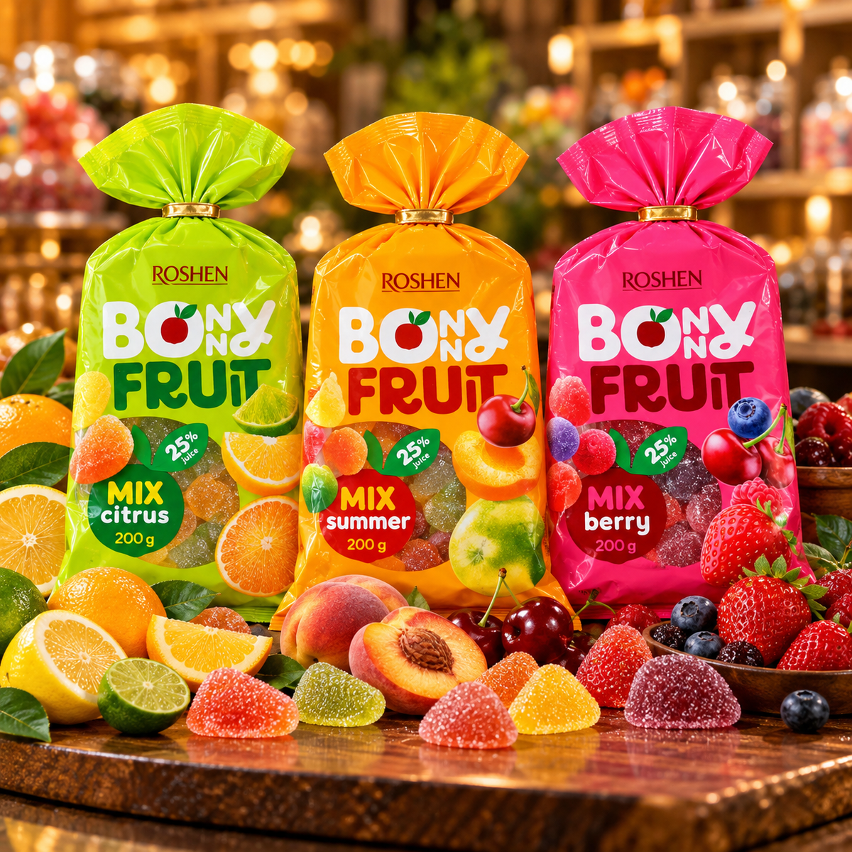 Roshen Bonny Fruit Jelly  Mix Citrus Mix Summer Mix Berry In Pakistan