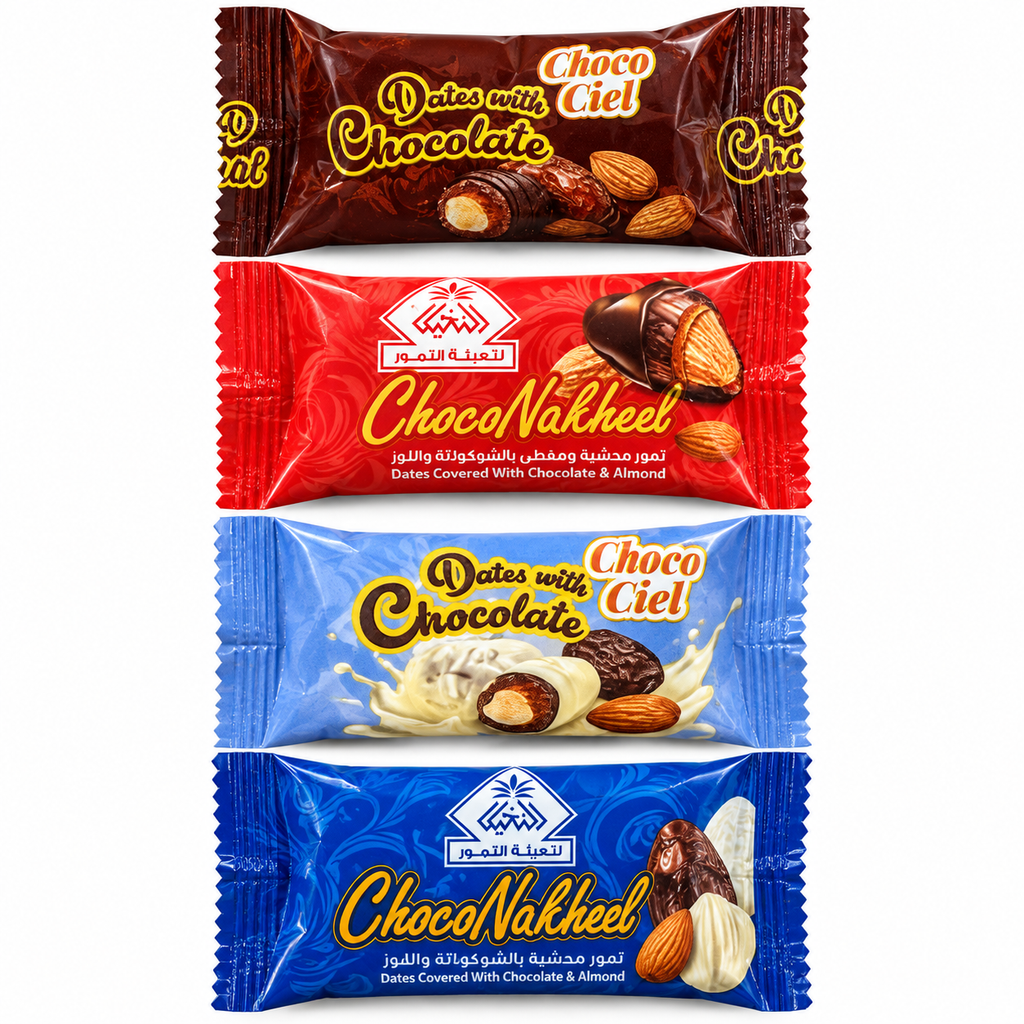 Premium Dates Covered with Chocolate and Almond