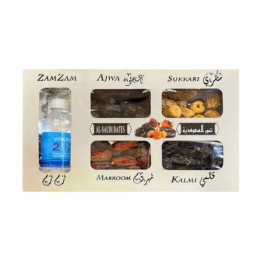 Premium Saudi Dates With Zamzam - (1000g) Gift Box - Pak Soorty Dates