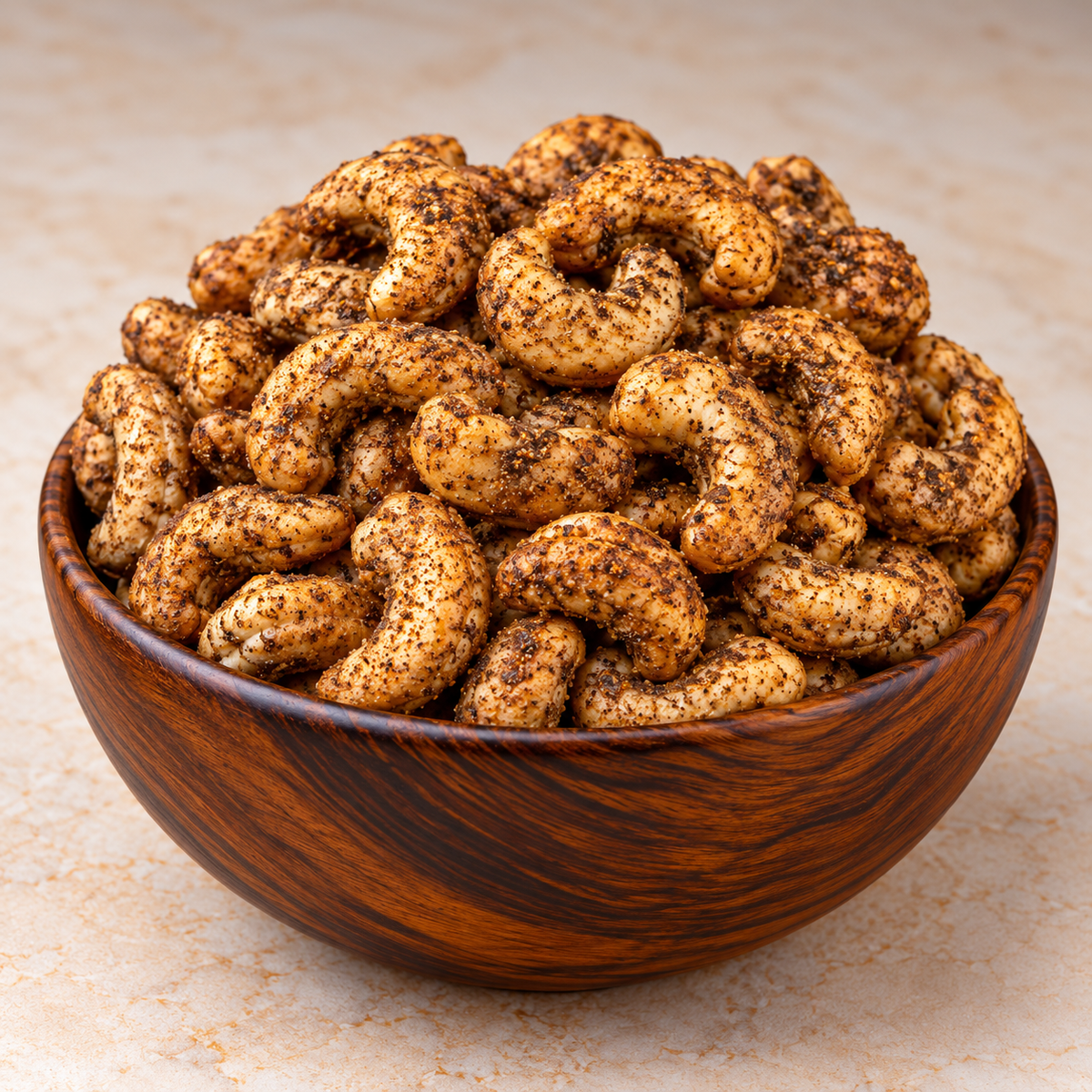 Spicy black pepper cashew nuts for snacking in Pakistan